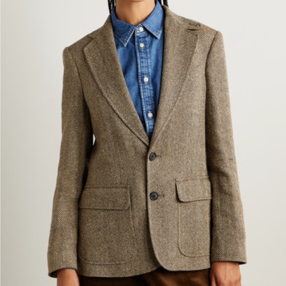 Vintage Ralph Lauren Silk Herringbone Blazer